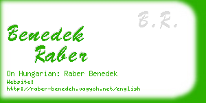 benedek raber business card